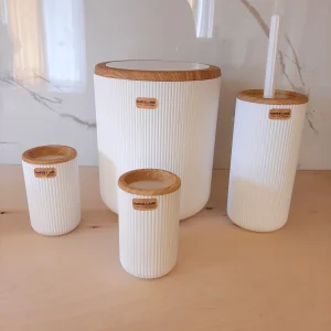 ست سرویس بهداشتی 5 پارچه طرح چوب مدل کاریزما