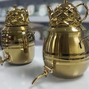 کتری و قوری استیل خط دارطلایی 6لیتری تیتیل