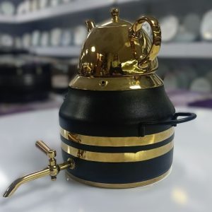 کتری و قوری سرامیکی طلایی 6لیتری تیتیل مدل توپی656
